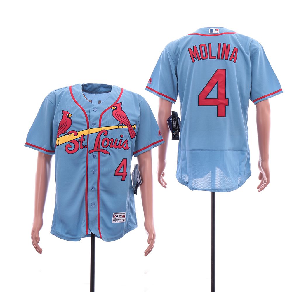 Men St. Louis Cardinals #4 Molina Blue Elite MLB Jerseys